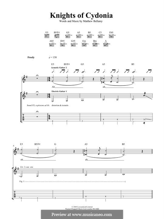 Muse Knights Of Cydonia Chords