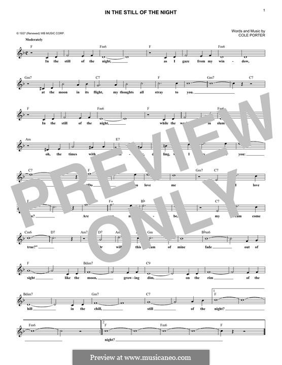 In the Still of the Night: Melodische Linie by Cole Porter