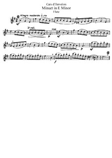Menuett in e-Moll: Bearbeitung für Flöte und Klavier – Solo Stimme by Louis de Caix d'Hervelois