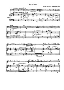 Menuett in e-Moll: Bearbeitung für Flöte und Klavier by Louis de Caix d'Hervelois