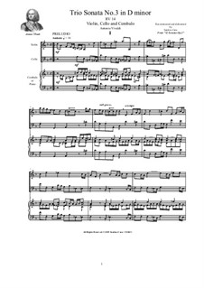 Trio Sonata No.3 in D minor for Violin, Cello and Cembalo (or Piano), RV 14 Op.2: Trio Sonata No.3 in D minor for Violin, Cello and Cembalo (or Piano) by Antonio Vivaldi