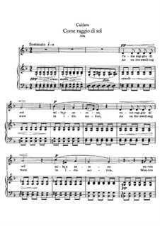 Come raggio di sol: Klavierauszug mit Singstimmen by Antonio Caldara