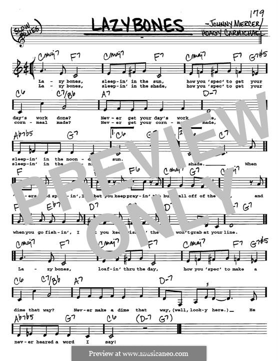 Lazybones: Melodische Linie by Johnny Mercer