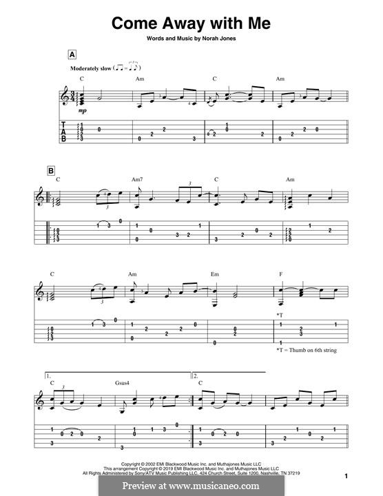 Come Away with Me: Für Gitarre by Norah Jones
