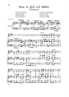 Ptolemäus, König von Ägypten, HWV 25: Non lo diro col labbro, Low Voice by Georg Friedrich Händel