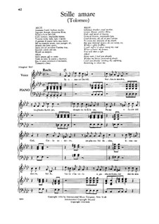 Ptolemäus, König von Ägypten, HWV 25: Stille amare, Low Voice by Georg Friedrich Händel