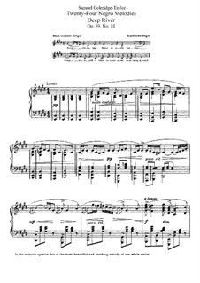No.10 Deep River: Für Klavier by Samuel Coleridge-Taylor