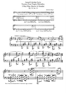 No.15 I Was Way Down A-Yonder: Für Klavier by Samuel Coleridge-Taylor