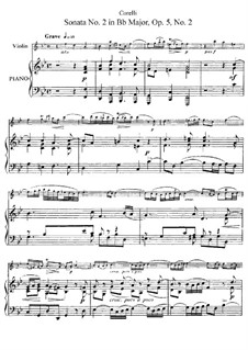 Sonate Nr.2: Bearbeitung für Violine und Klavier by Arcangelo Corelli