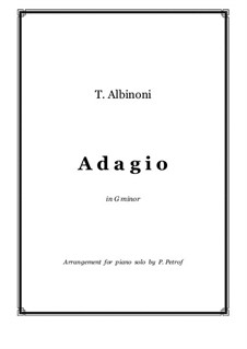 Adagio in g-Moll: Für Klavier Solo by Tomaso Albinoni