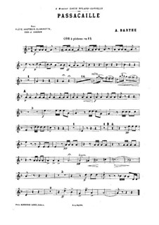 Passacaglia für Holzbläserquintett: Kornettstimme by Adrien Barthe