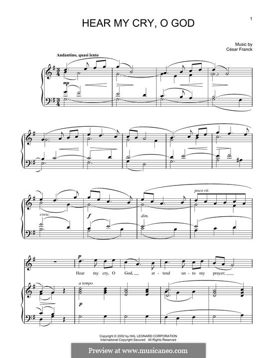 Hear My Cry, O God: Hear My Cry, O God by César Franck