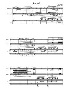 Trios for 2 Bass clarinets and piano: Trio No.3, Vol.1, MVWV 1015 by Maurice Verheul