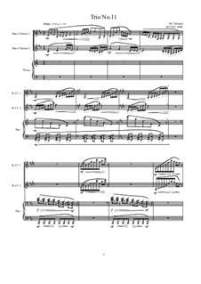 Trios for 2 Bass clarinets and piano: Trio No.11, Vol.3, MVWV 1008 by Maurice Verheul