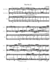 Trios for 2 Bass clarinets and piano: Trio No.12, Vol.3, MVWV 1009 by Maurice Verheul