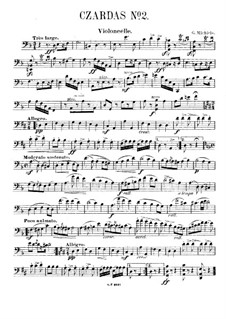 Csardas Nr.2, für Klaviertrio: Cellostimme by Gustave Michiels