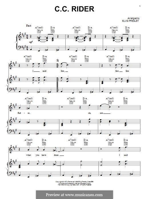 C.C. Rider von folklore - Noten auf MusicaNeo