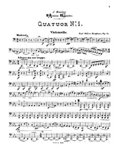 Streichquartett Nr.1 in C-Dur, Op.11: Cellostimme by Karl Müller-Berghaus