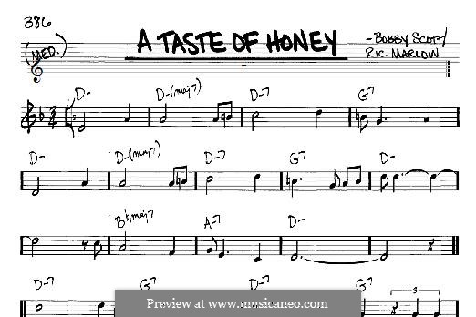 A Taste of Honey (Barbra Streisand): Für Gitarre mit Tabulatur by Bobby Scott