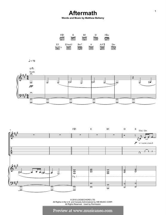 Aftermath (Muse): Für Gitarre mit Tabulatur by Matthew Bellamy