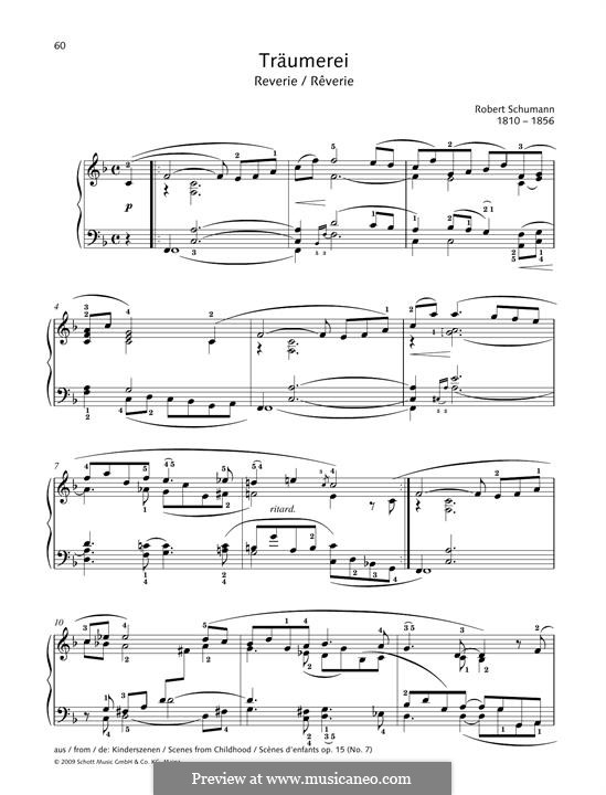Nr.7 Träumerei, für Klavier: Für einen Interpreten by Robert Schumann