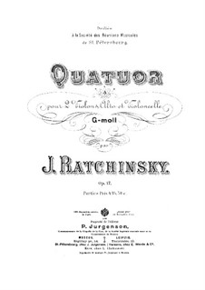 Streichquartett in g-Moll, Op.17: Violinstimme II by Gavrila Andreevich Ratchinsky