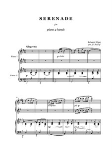 Serenade für Streichorchester, Op.20: Für Klavier, vierhändig by Edward Elgar