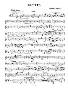 Septett für Bläser, Streicher und Klavier, Op.7: Hornstimme by Fritz Steinbach