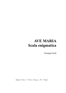 Ave Maria - Scala enigmatica: For string quartet (or soprano and trio string) by Giuseppe Verdi