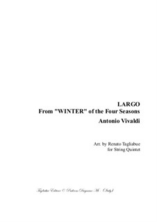 Violinkonzert Nr.4 in f-Moll 'Winter', RV 297: Movement II, for string quintet with parts by Antonio Vivaldi