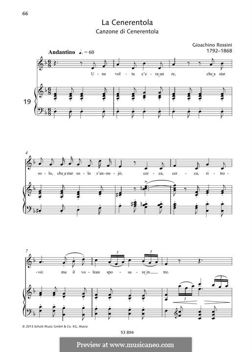 La Cenerentola: Una volta c'era unre by Gioacchino Rossini