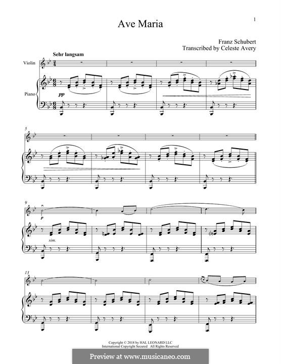 Two instruments version (printable scores): Für Violine und Klavier by Franz Schubert