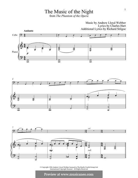 The Music of the Night (instrumental version): Für Cello und Klavier by Andrew Lloyd Webber