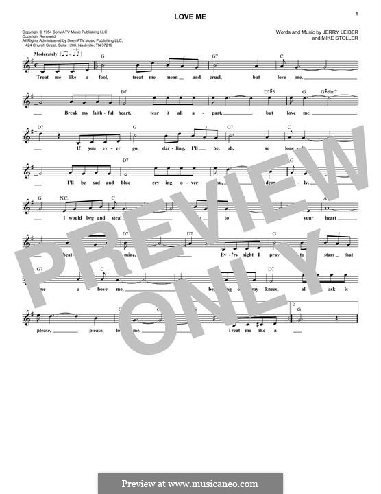 Love Me (Elvis Presley): Melodische Linie by Jerry Leiber, Mike Stoller