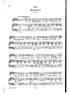 Nr.16 Rätsel: Klavierauszug mit Singstimmen (auf Deutsch) by Robert Schumann