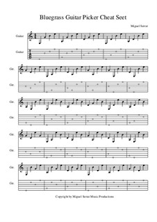 Bluegrass Guitar Picking Cheat Sheet: Bluegrass Guitar Picking Cheat Sheet by Miguel Serrat