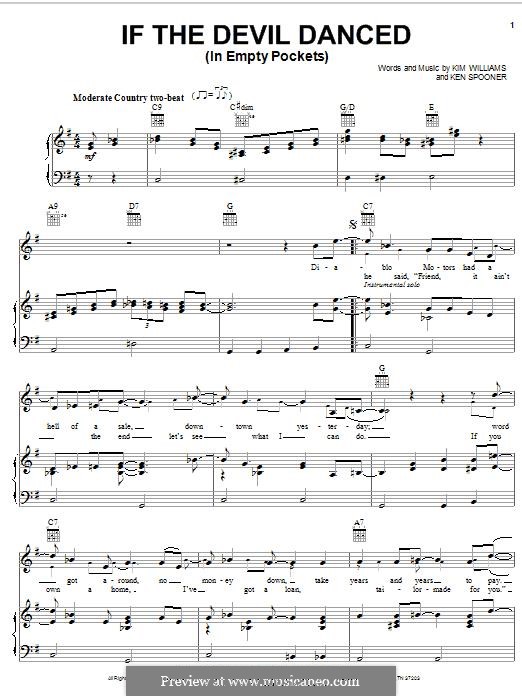 If the Devil Danced: Für Stimme und Klavier (oder Gitarre) by Ken Spooner, Kim Williams