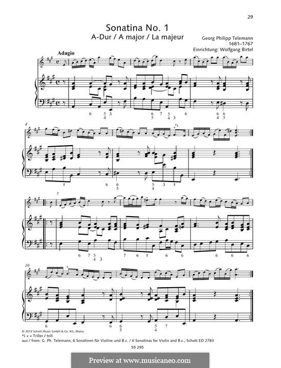 Sonatina No.1: Sonatine Nr.1 by Georg Philipp Telemann