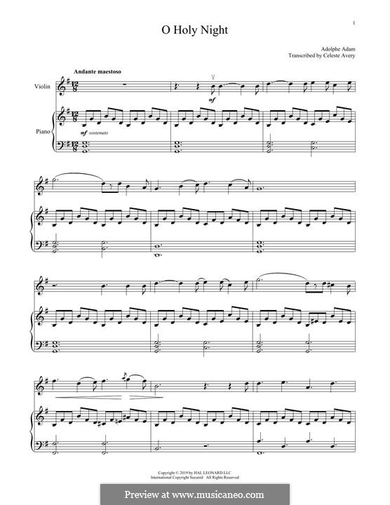 Vocal-instrumental version (Printable scores): Für Violine und Klavier by Adolphe Adam