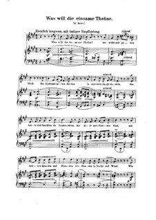 Nr.21 Was will die einsame Träne: Klavierauszug mit Singstimmen (auf Deutsch) by Robert Schumann