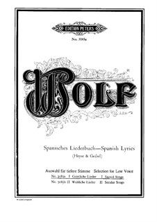 Spanisches Liederbuch (Geistliche Lieder): Lieder Nr.1-4 by Hugo Wolf