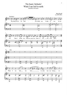 Dido's Lament: Für Stimme und Klavier by Henry Purcell