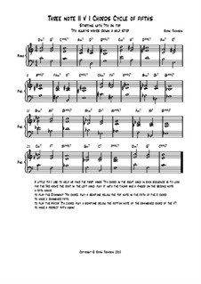 Three note II V I Chords Cycle of fifths: Starting with 7th on top - 7th always moves down a half step by Robin Thomson