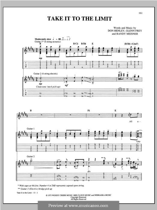 Take It to the Limit (Eagles): Für Gitarre by Don Henley, Glen Frey, Randy Meisner