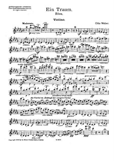 Ein Traum für Violine, Cello und Harfe: Violinstimme by Otto Weber