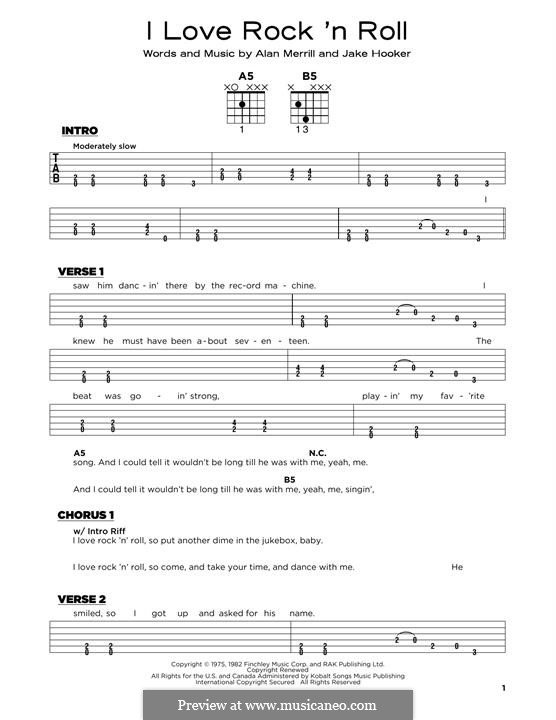 I Love Rock 'n Roll: Für Gitarre by Alan Merrill, Jake Hooker