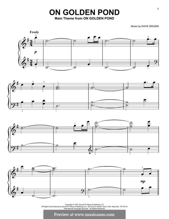 On Golden Pond: Für Klavier, leicht by Dave Grusin