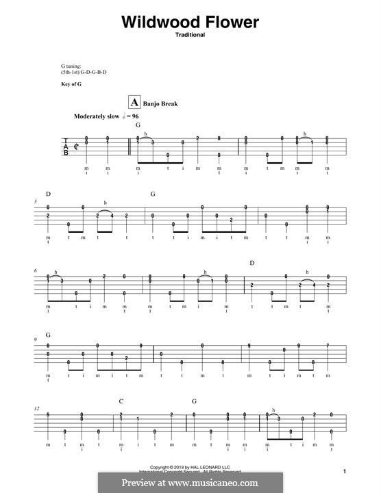 Wildwood Flower: For banjo by folklore