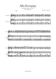 Suite Nr.2 in D-Dur, HWV 349: Alla Hornpipe, for marimba duo by Georg Friedrich Händel