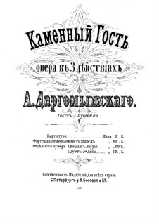 Der steinerne Gast: Klavierauszug mit Singstimmen by Alexander Sergeyevich Dargomyschski